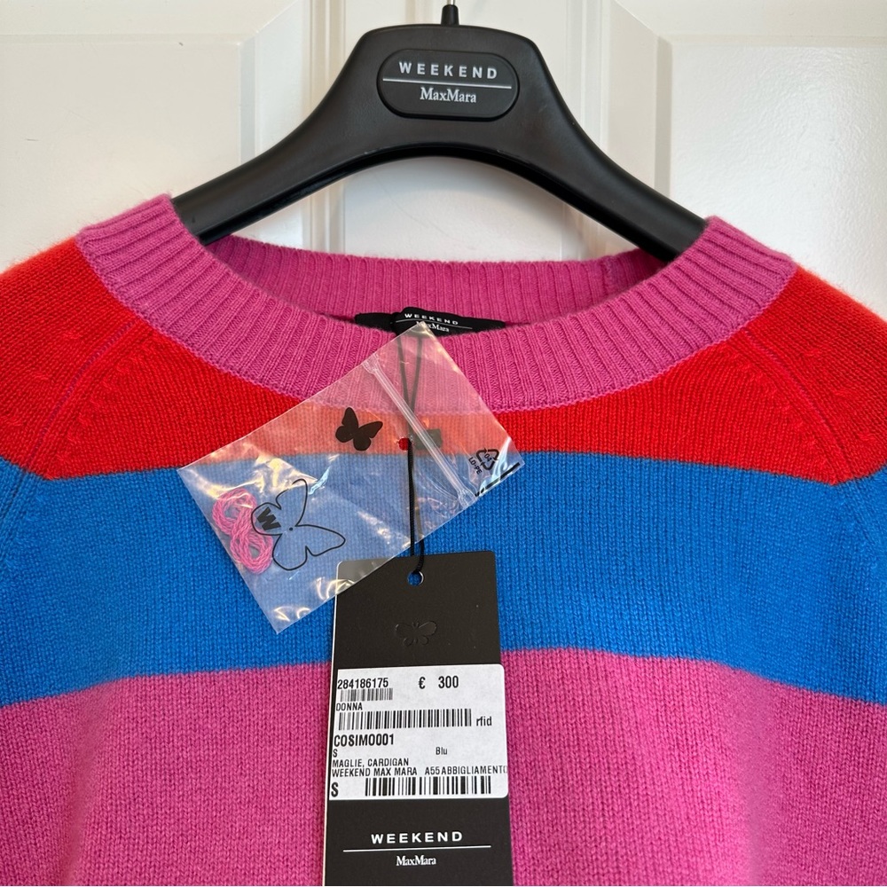 SOLD ! Retail$560 MaxMara Weekend Striped 100% Cashmere Knit Sweater Small NWT - Picture 13 of 16
